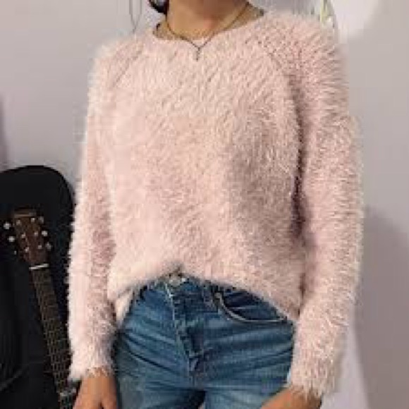Zara Sweaters - Zara Fuzzy Crewneck Pullover Sweater Blue Sz XS